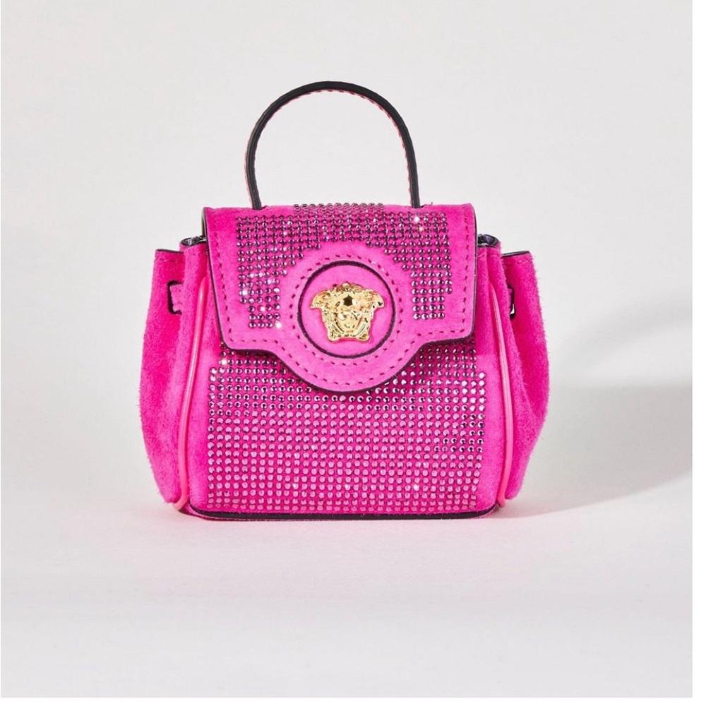 COPY - Women's Pink La Medusa Studded Micro Suede Crossbody